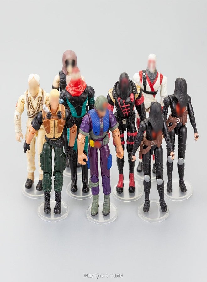 DisplayMore 50 Pieces Round Clear Action Figure Display Stands Compatible with 3.75 inch Vintage Gi joe Figure toy (Fit For 3.75 inch Vintage Gi joe(Clear)) - Image 4